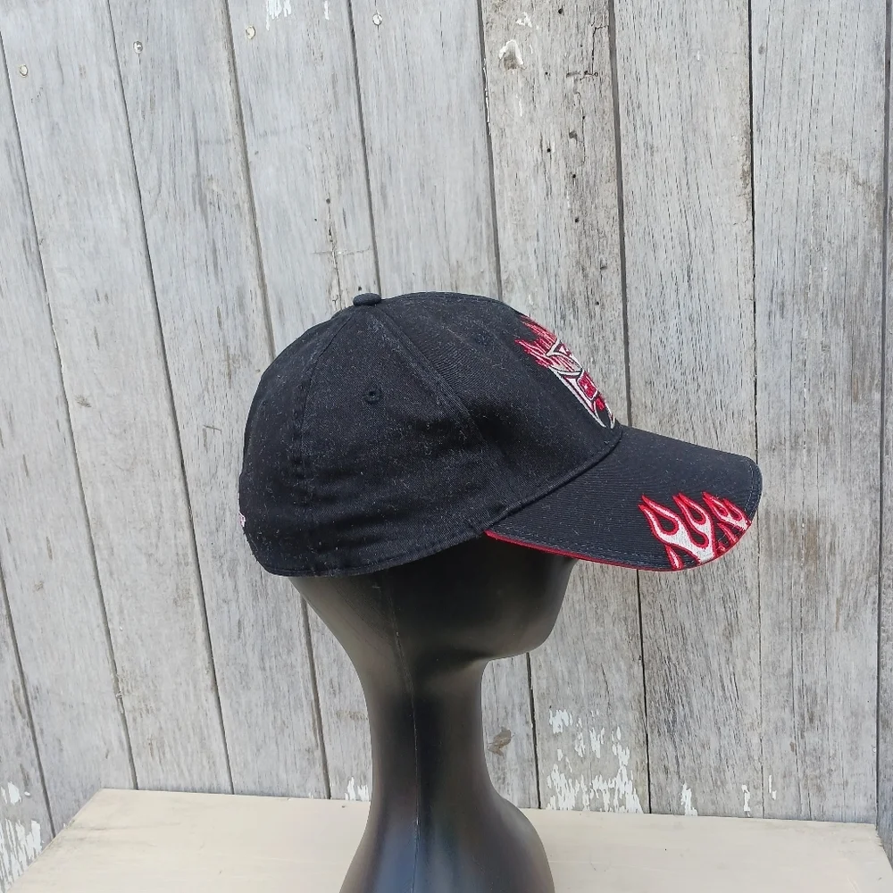 Chevy Chevrolet Racing Black Flame Fitted Hat Baseball Cruisin Sport Mens Sz M/L